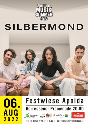 Plakat: Silbermond zum Apoldaer Musiksommer 2022
